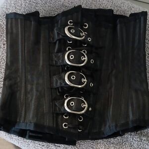 Black Corset with Silver Buckles